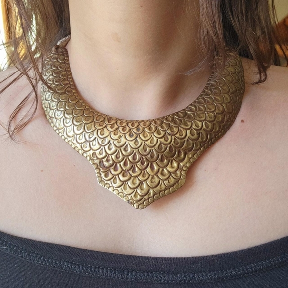 *RARE* Vintage Brass Collar Statement Necklace - Picture 3 of 8